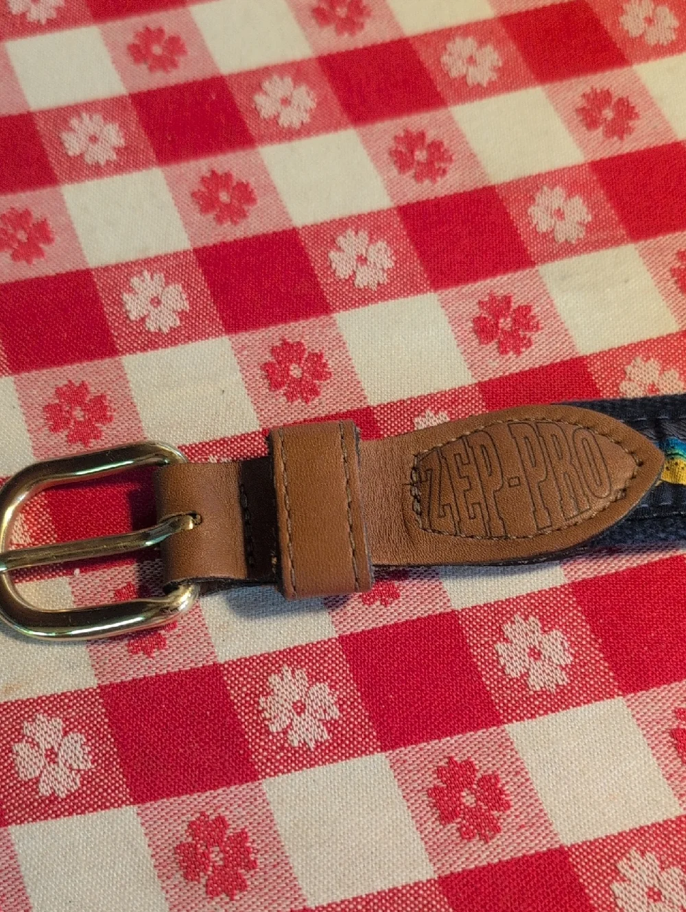 Warm Water Trophy Fish Belt,Authentic Leather,Solid Brass,Hand Embroidered Fish